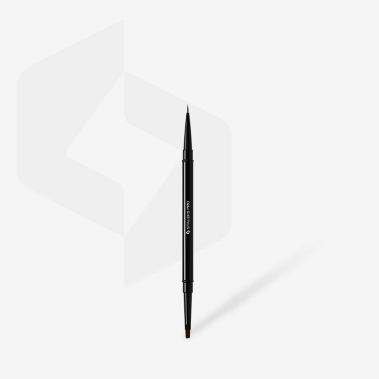 Двустранна четка за декорация и гел STALEKS EXPERT 7/7мм