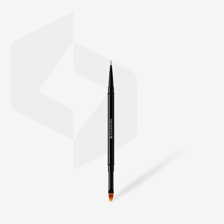 Двустранна четка за декорация и гел STALEKS EXPERT 7/11мм