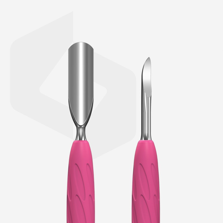 Избутвач за маникюр със силиконова дръжка “Gummy” UNIQ 10 TYPE 6 (широк заоблен избутвач + тесен заоблен избутвач)